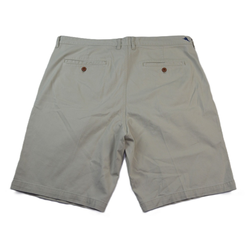 Tommy Bahama Boracay Chino Shorts Mens 38 Khaki Beige Stretch Cotton Marlin Logo - Picture 2 of 8